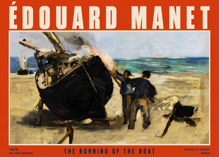 Édouard Manet The Burning of the Boat No4 - Poster