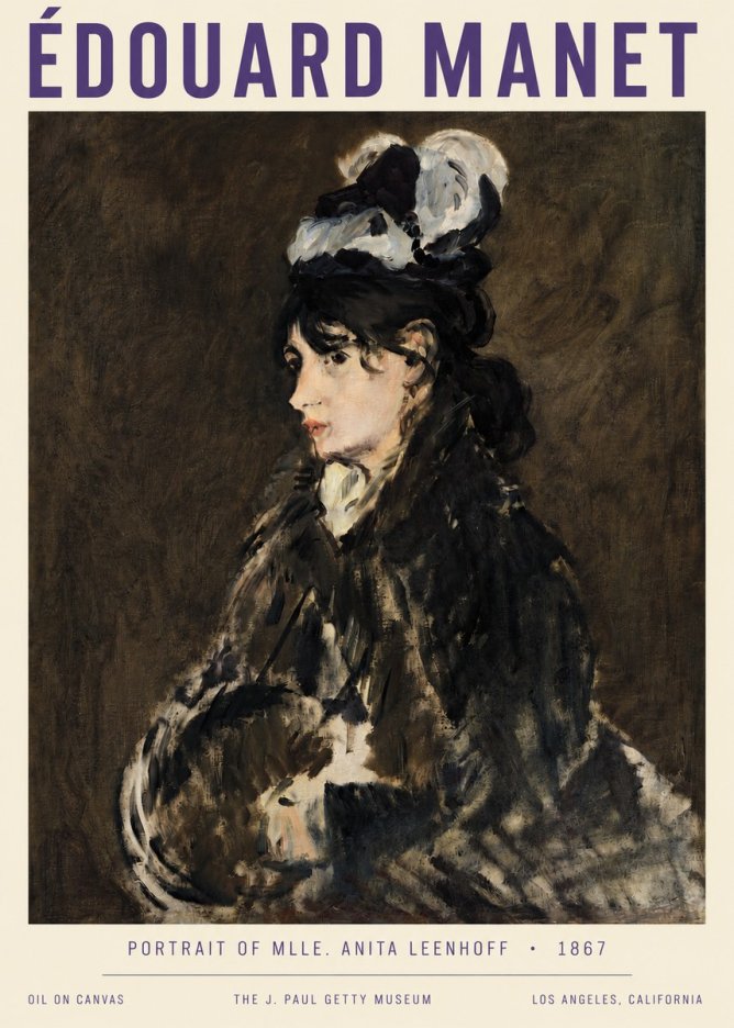 Édouard Manet Portrait of Mlle. Anita Leenhoff No4 - Poster