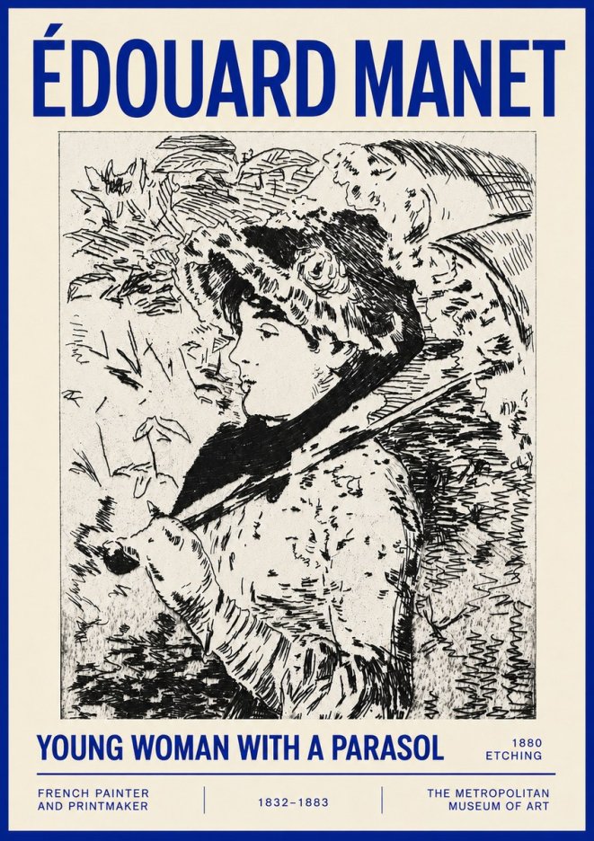 Édouard Manet Young Woman with a Parasol No4 - Poster