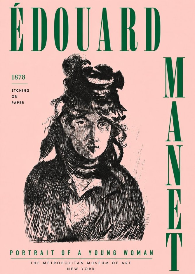 Édouard Manet Portrait of a Young Woman I No5 - Poster