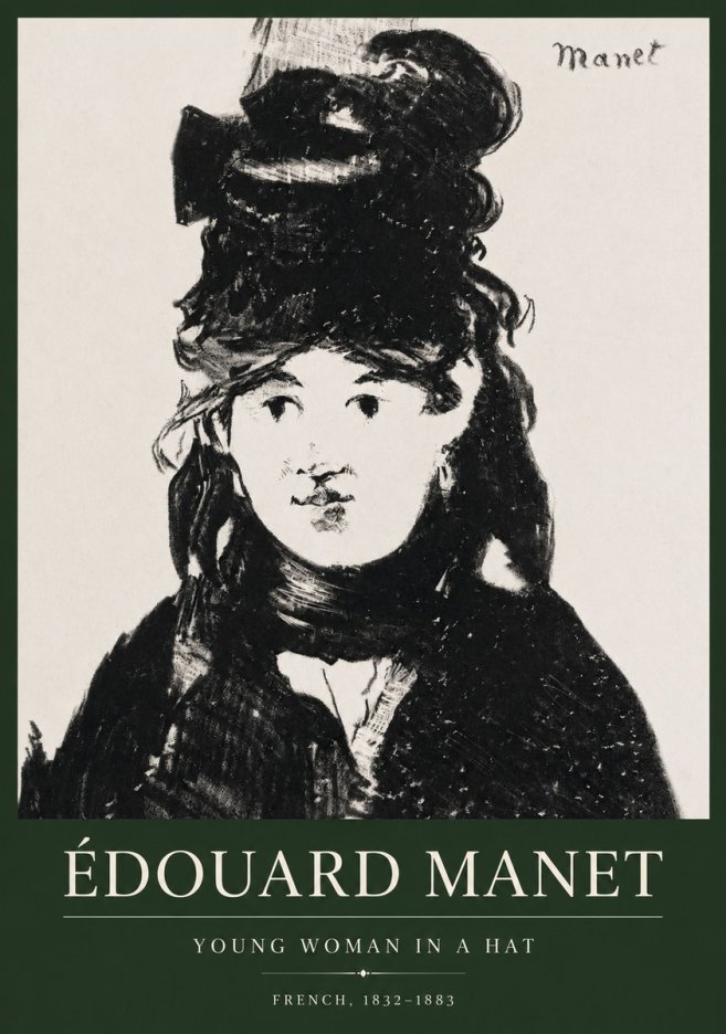 Édouard Manet Portrait of a Young Woman II No5 - Poster