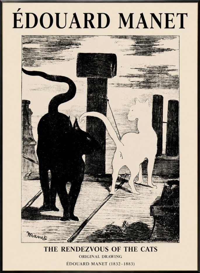 Édouard Manet The Rendezvous of the Cats No1 - Poster