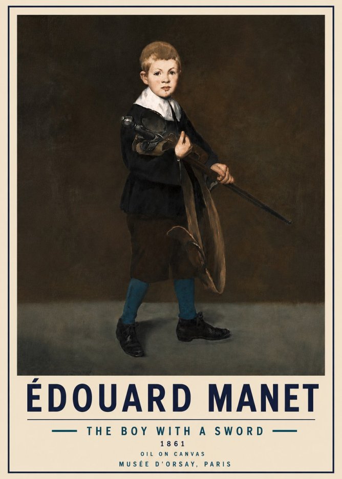 Édouard Manet The Boy with a Sword No5 - Poster