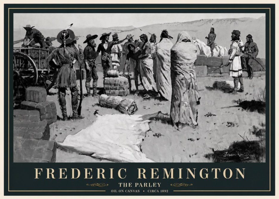 Frederic Remington The Parley No3 - Poster