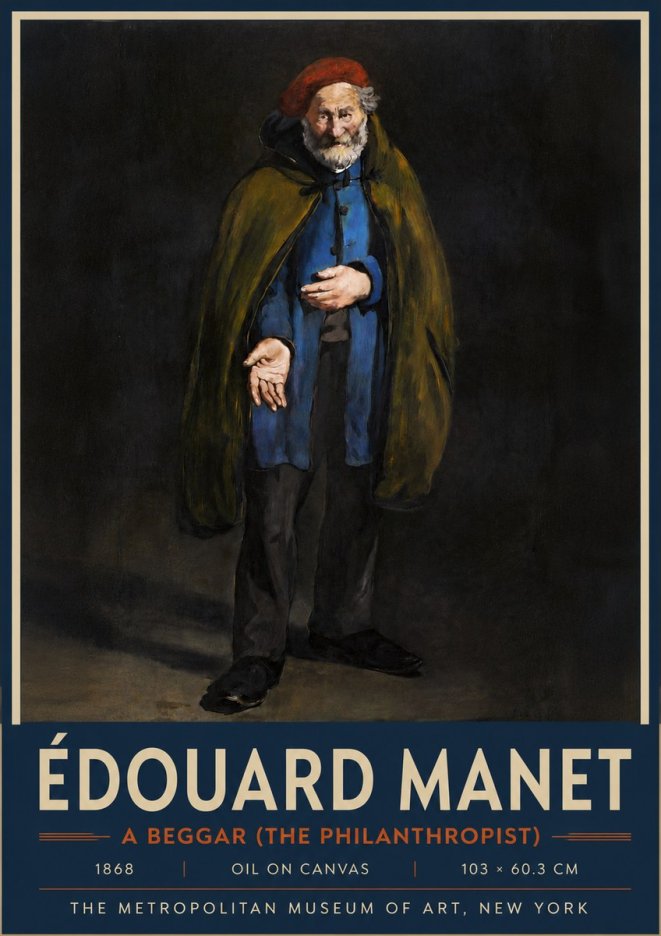 Édouard Manet A Beggar (the Philanthropist) No5 - Poster