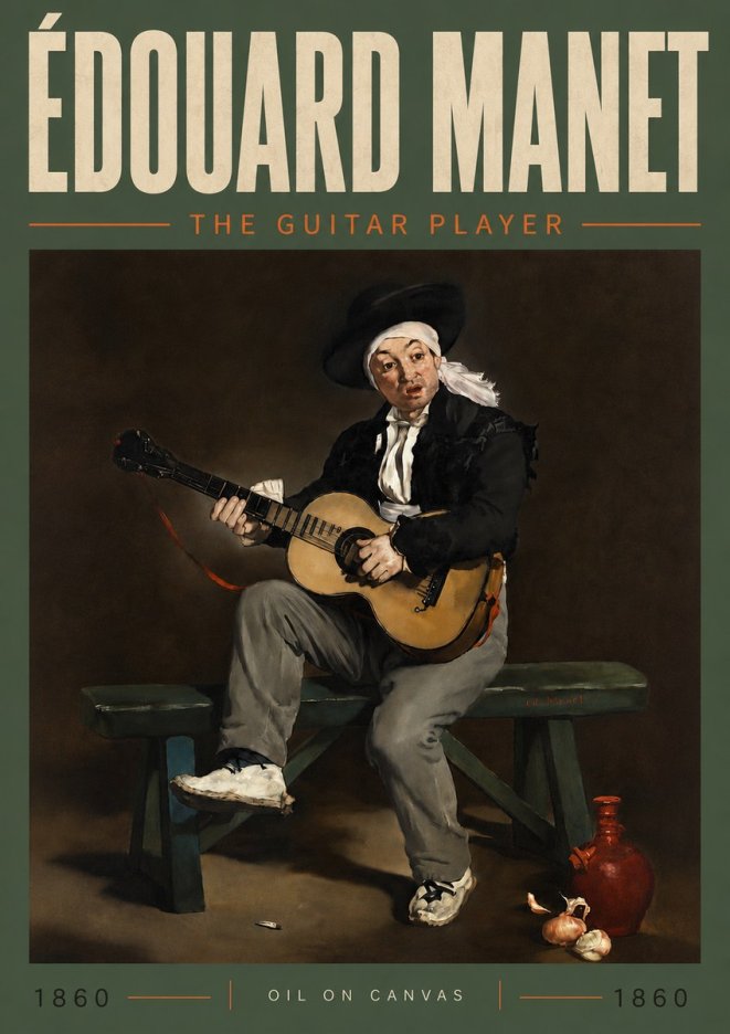 Édouard Manet The Guitar Player No5 - Poster
