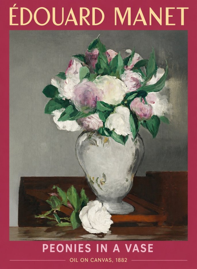Édouard Manet Peonies in a Vase No2 - Poster
