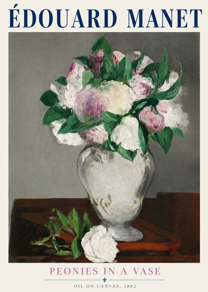 Édouard Manet Peonies in a Vase No5 - Poster
