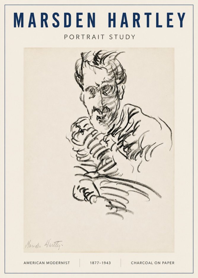 Marsden Hartley Portrait Study No3 - Poster