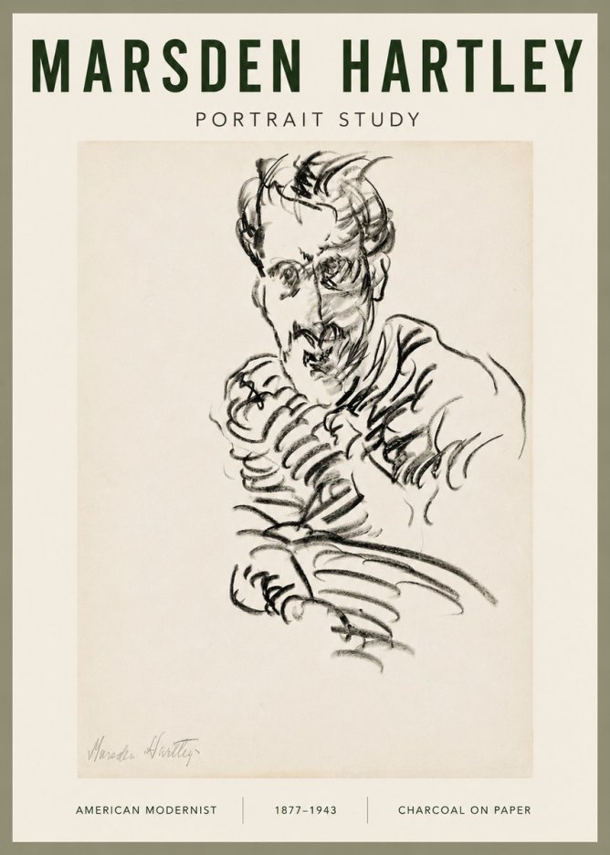 Marsden Hartley Portrait Study No5 - Poster