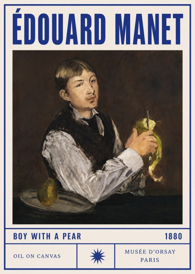 Édouard Manet Boy with a Pear No3 - Poster