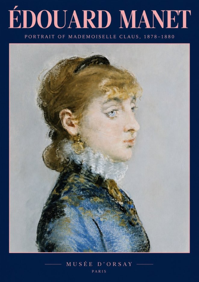 Édouard Manet Portrait of Mademoiselle Claus No3 - Poster