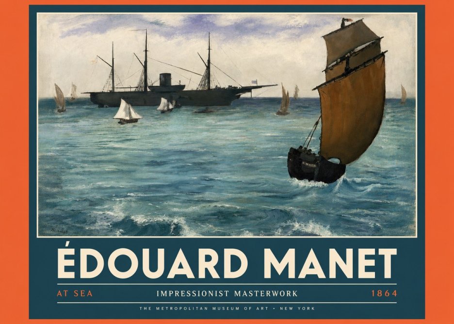 Édouard Manet At Sea No4 - Poster