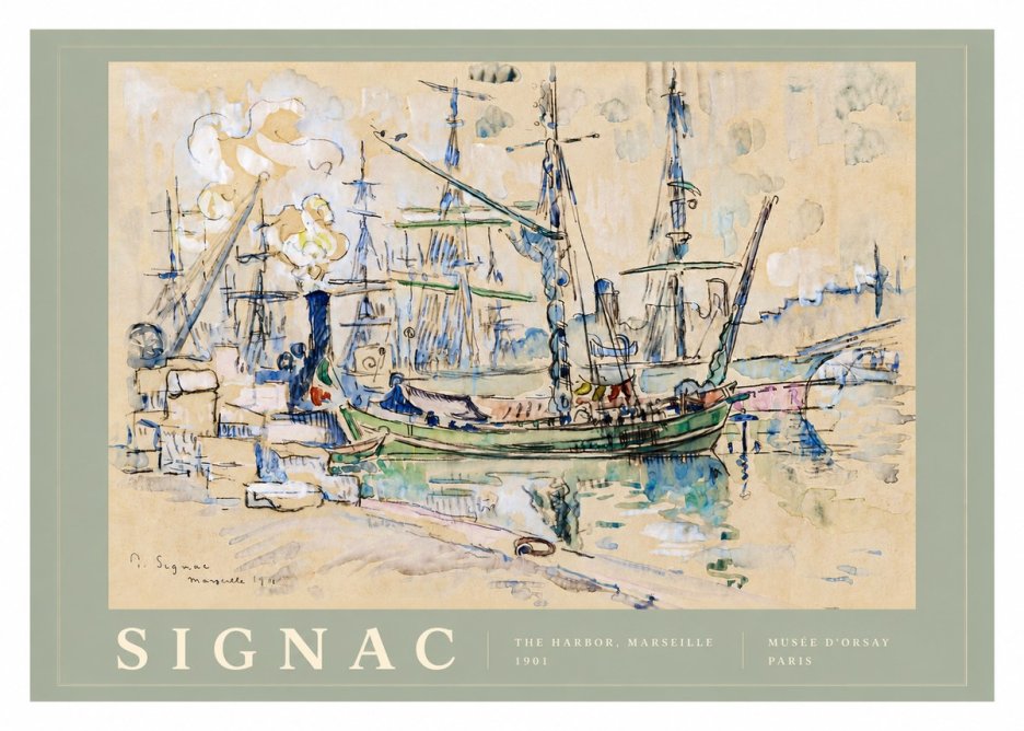 Signac The Harbor, Marseille No5 - Poster