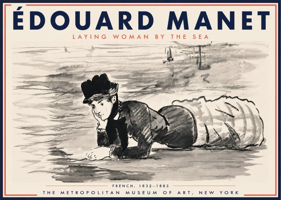 Édouard Manet Laying Woman by the Sea No3 - Poster