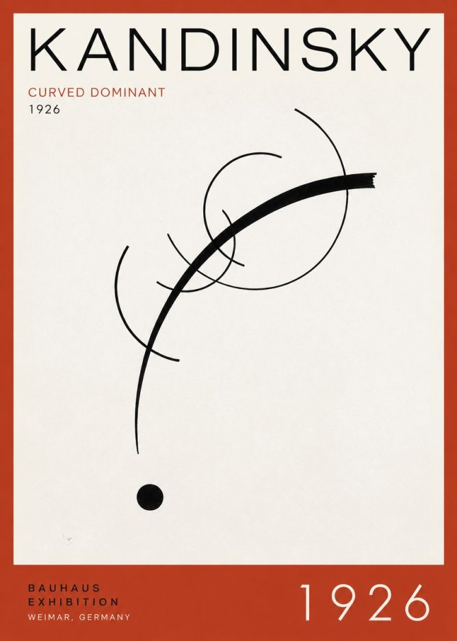 Kandinsky Curved Dominant No3 - Poster
