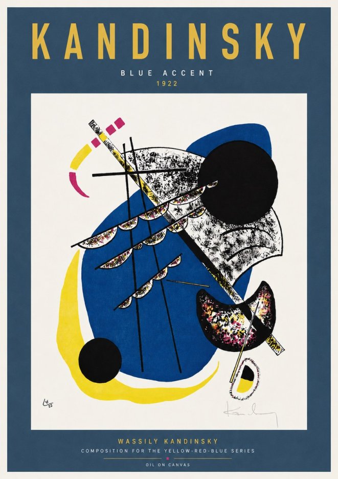 Kandinsky Blue Accent No3 - Poster