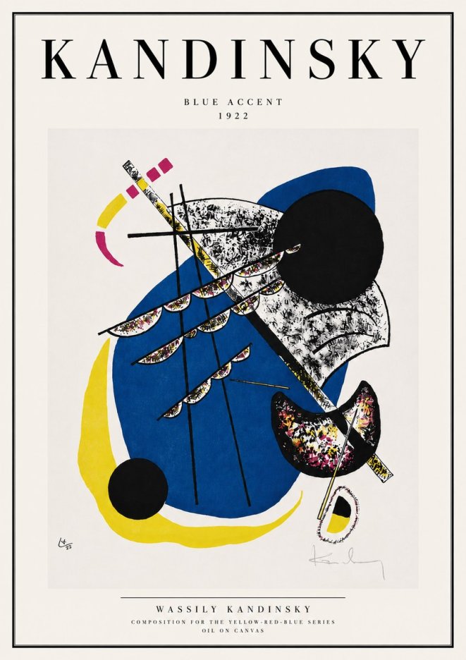 Kandinsky Blue Accent No4 - Poster
