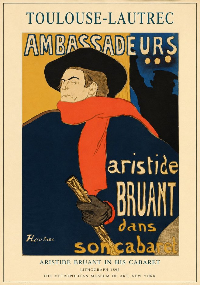 Toulouse-Lautrec Aristide Bruant in His Cabaret I No1 - Poster