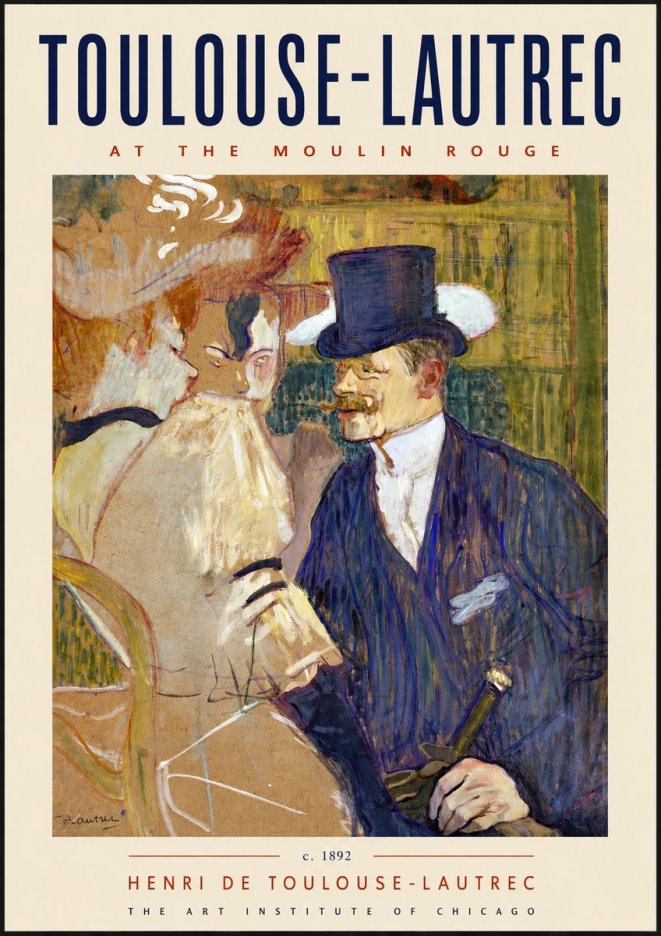Toulouse-Lautrec At the Moulin Rouge III No2 - Poster