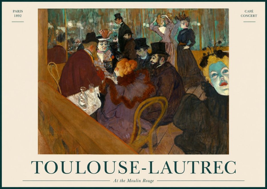 Toulouse-Lautrec At the Moulin Rouge IV No1 - Poster