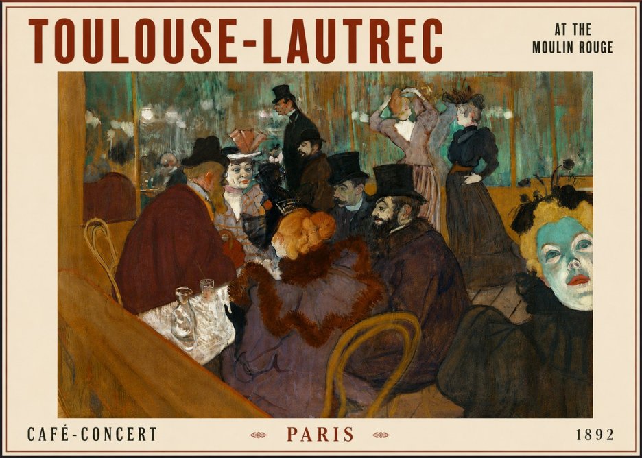 Toulouse-Lautrec At the Moulin Rouge IV No6 - Poster