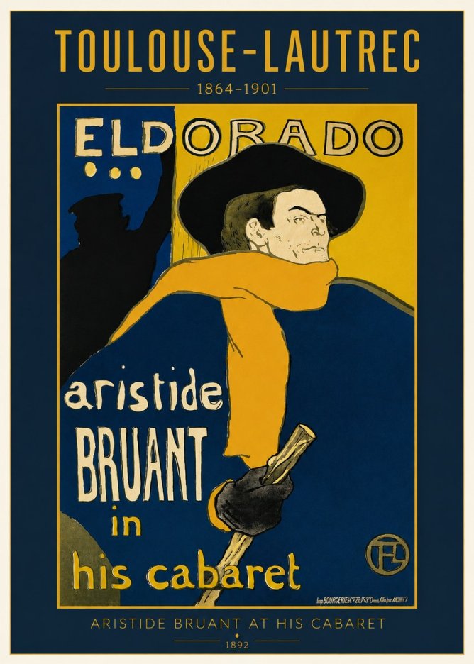 Toulouse-Lautrec Aristide Bruant at His Cabaret No2 - Poster