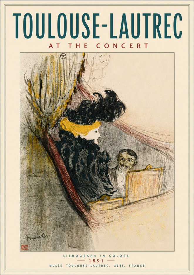 Toulouse-Lautrec At the Concert No6 - Poster