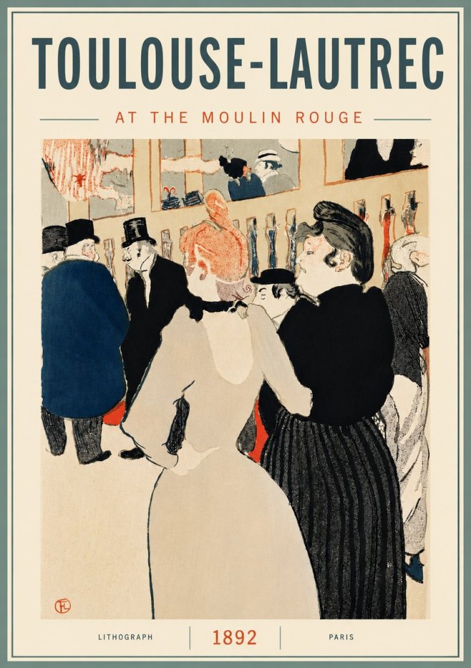 Toulouse-Lautrec At the Moulin Rouge VII No6 - Poster