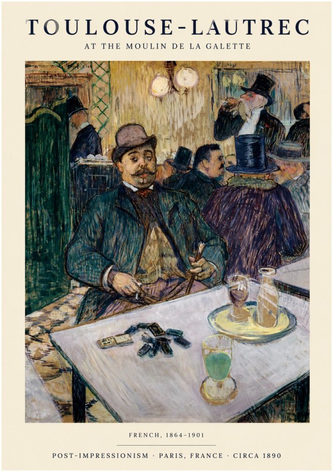 Toulouse-Lautrec At the Moulin De La Galette No1 - Poster