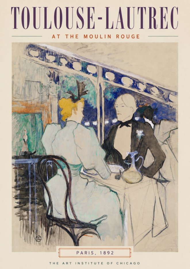 Toulouse-Lautrec At the Moulin Rouge XI No3 - Poster