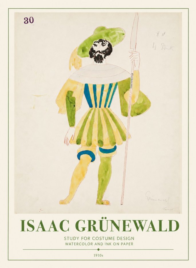 Isaac Grünewald Study for Costume Design No1 - Poster