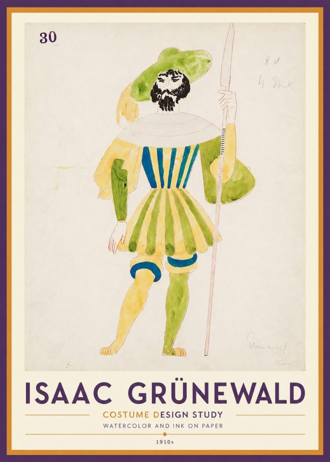 Isaac Grünewald Study for Costume Design No2 - Poster