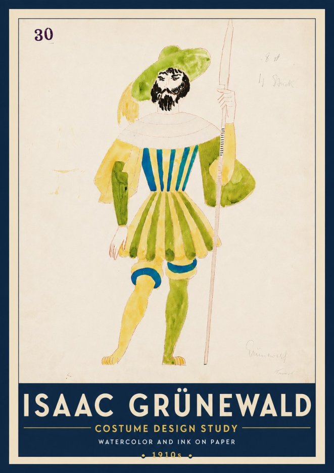 Isaac Grünewald Study for Costume Design No5 - Poster