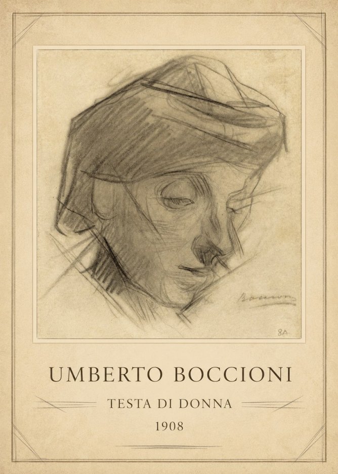 Umberto Boccioni Testa Di Donna No1 - Poster