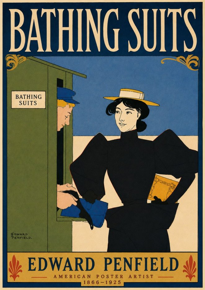 Edward Penfield Bathing Suits No6 - Poster