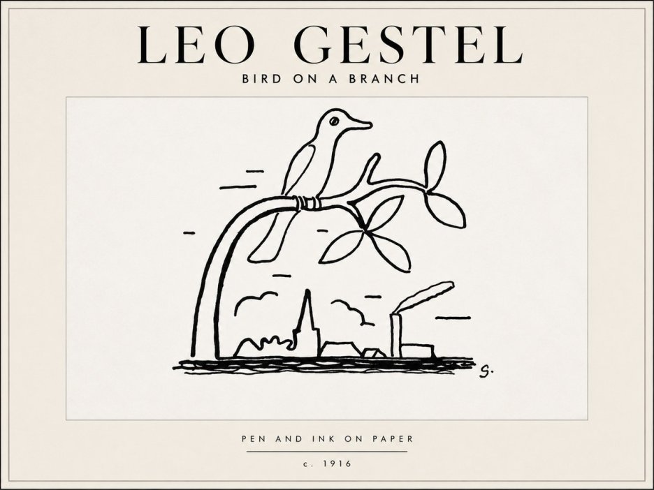 Leo Gestel Bird on a Branch No5 - Poster