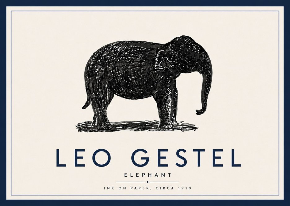 Leo Gestel Elephant No5 - Poster