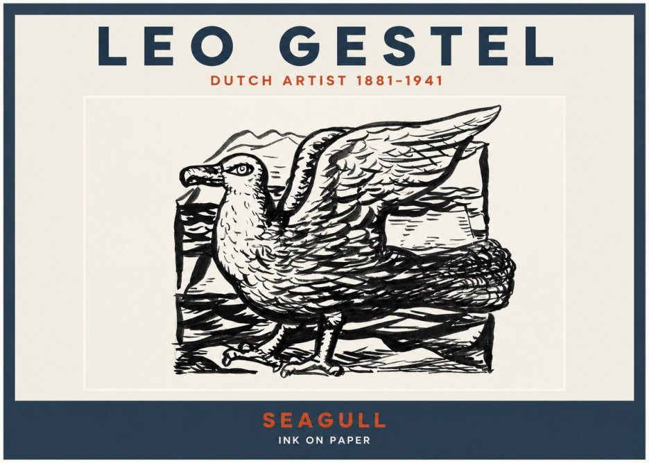 Leo Gestel Seagull No2 - Poster