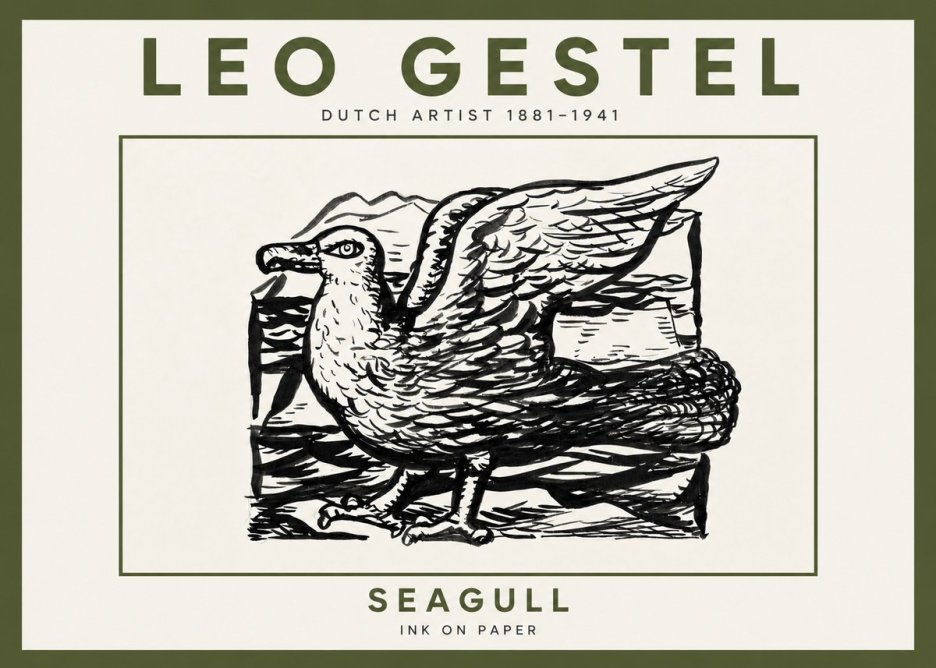Leo Gestel Seagull No5 - Poster