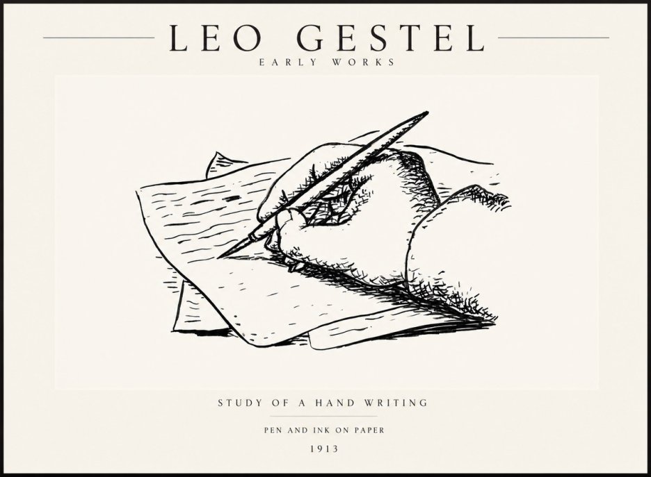 Leo Gestel Study of a Hand Writing No3 - Poster