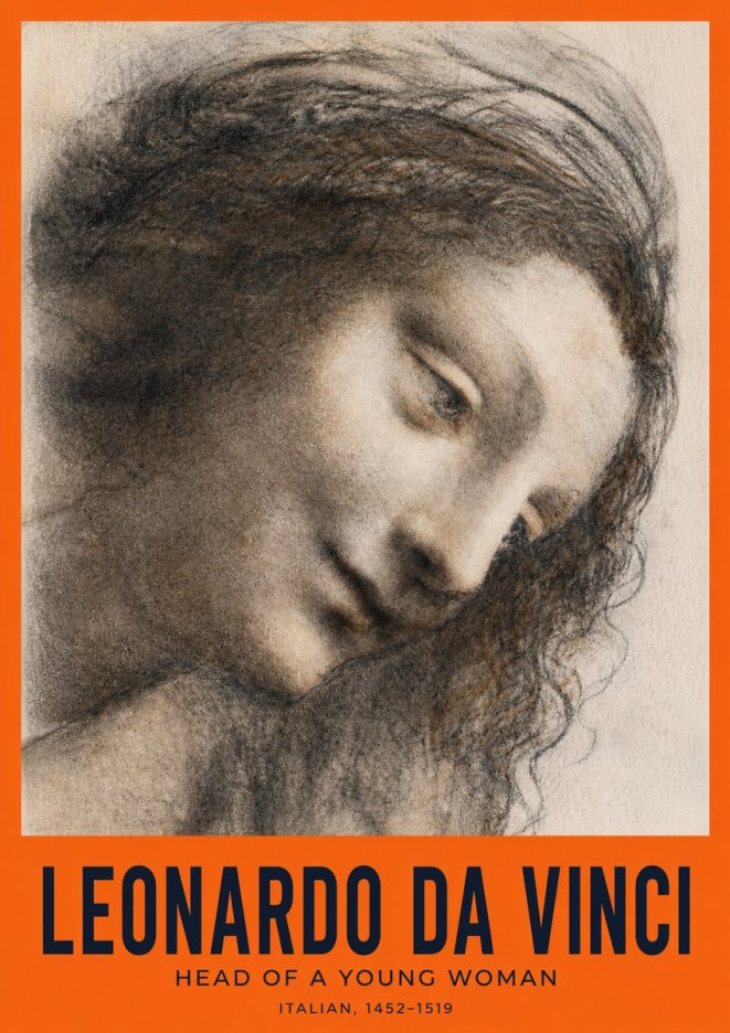 Leonardo da Vinci Head of a Young Woman I No2 - Poster