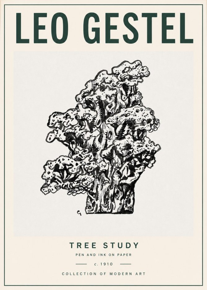 Leo Gestel Tree Study No4 - Poster
