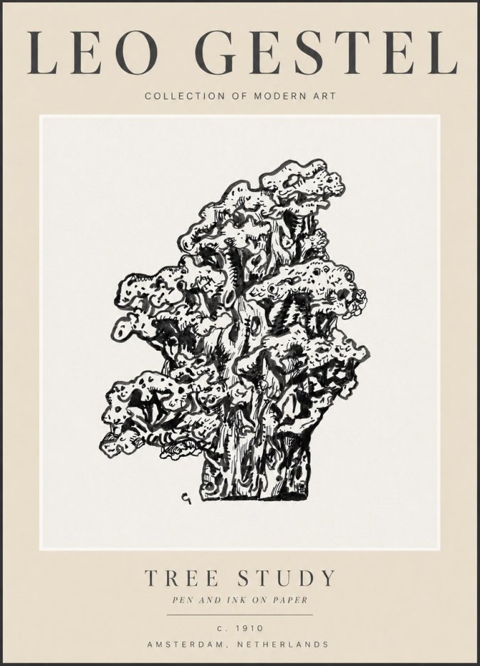 Leo Gestel Tree Study No5 - Poster