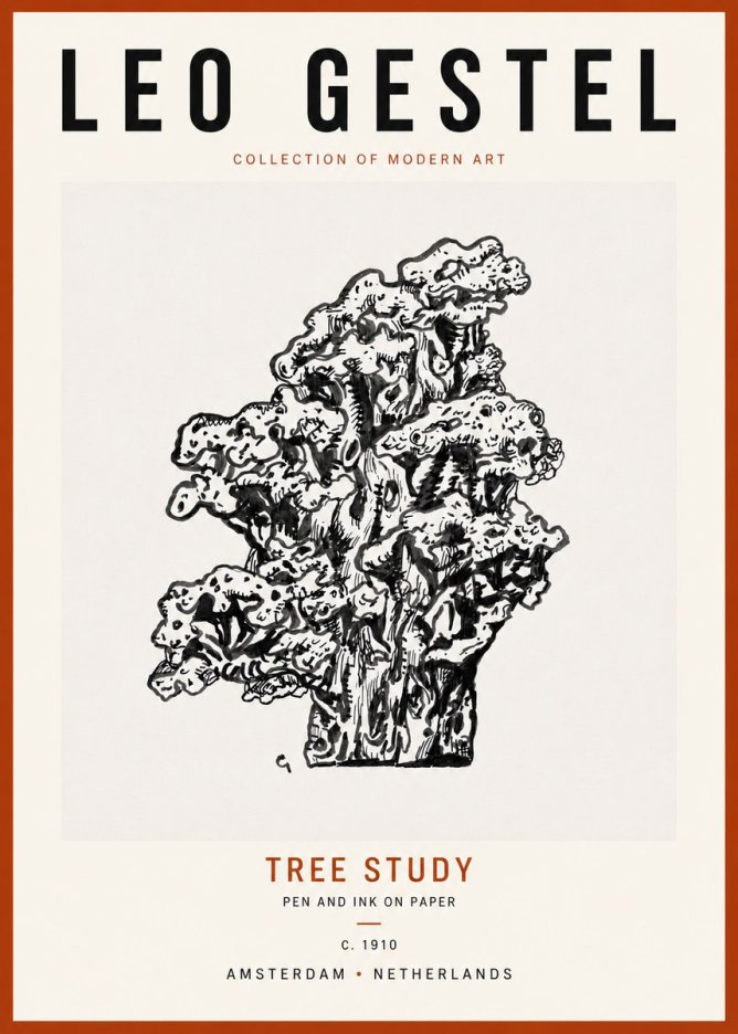 Leo Gestel Tree Study No6 - Poster