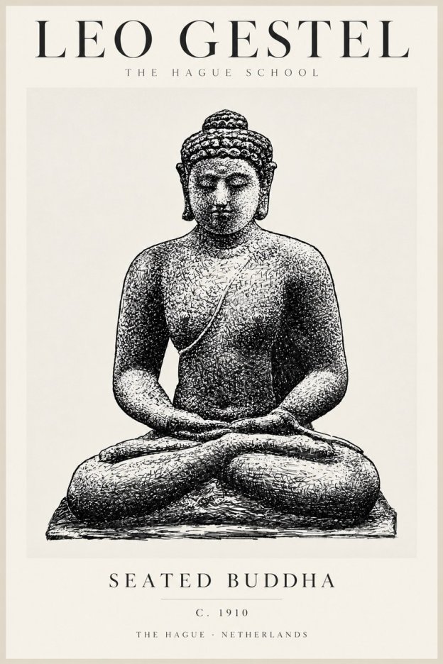 Leo Gestel Seated Buddha No2 - Poster