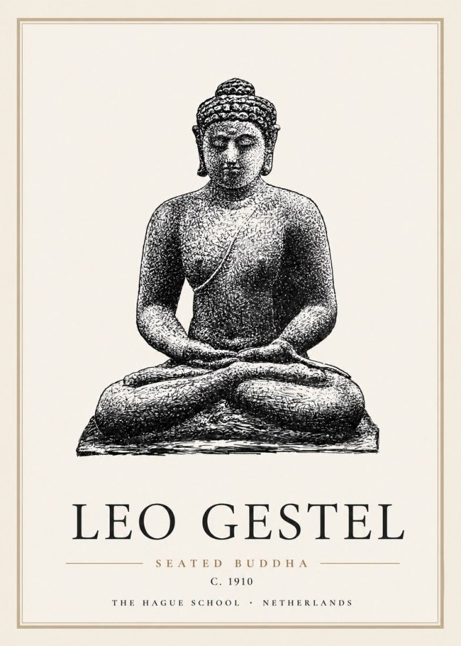 Leo Gestel Seated Buddha No5 - Poster