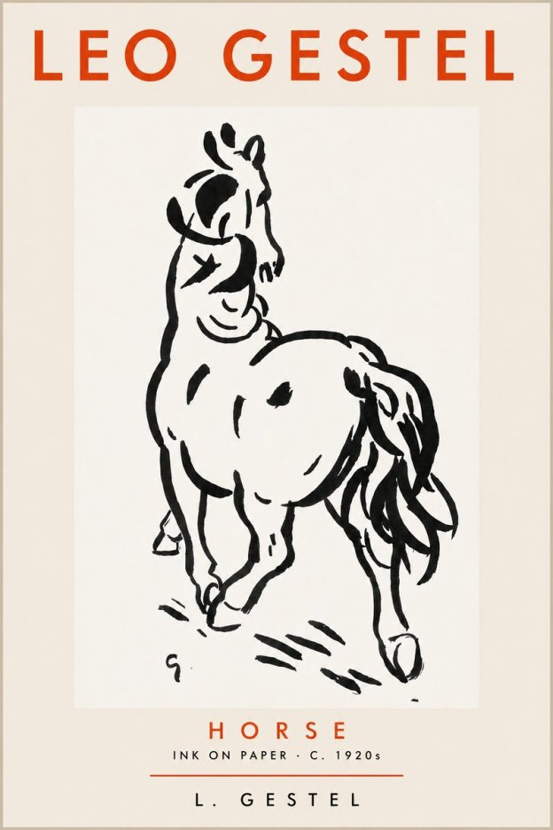 Leo Gestel Horse No4 - Poster