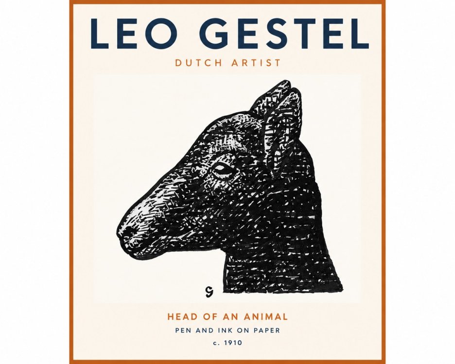 Leo Gestel Head of an Animal No2 - Poster
