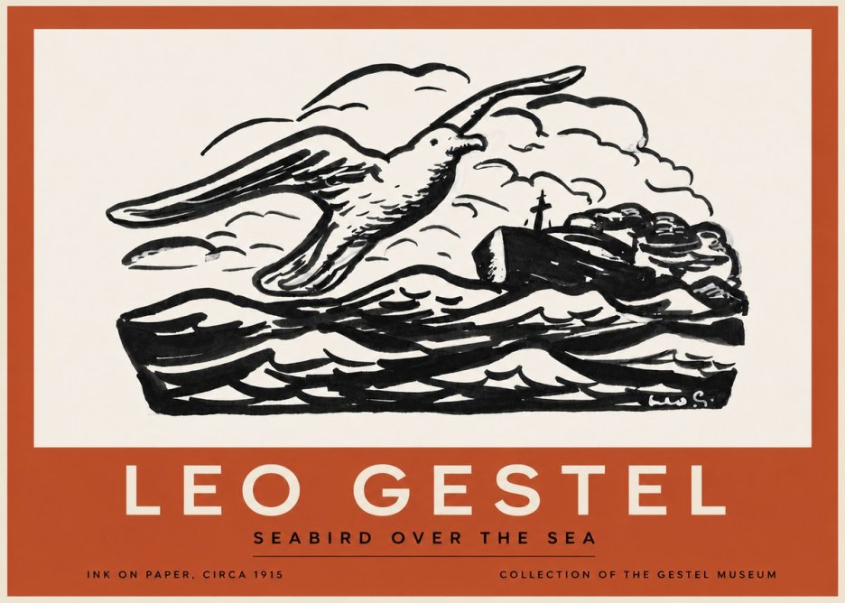 Leo Gestel Seabird over the Sea No3 - Poster